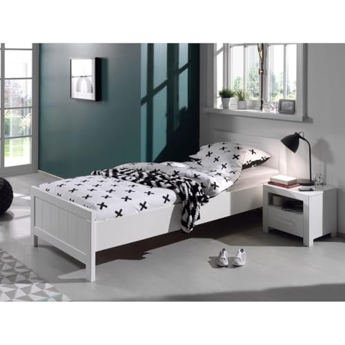 Paris Prix Pack - Lit Enfant & Chevet Erik 90x200cm Blanc