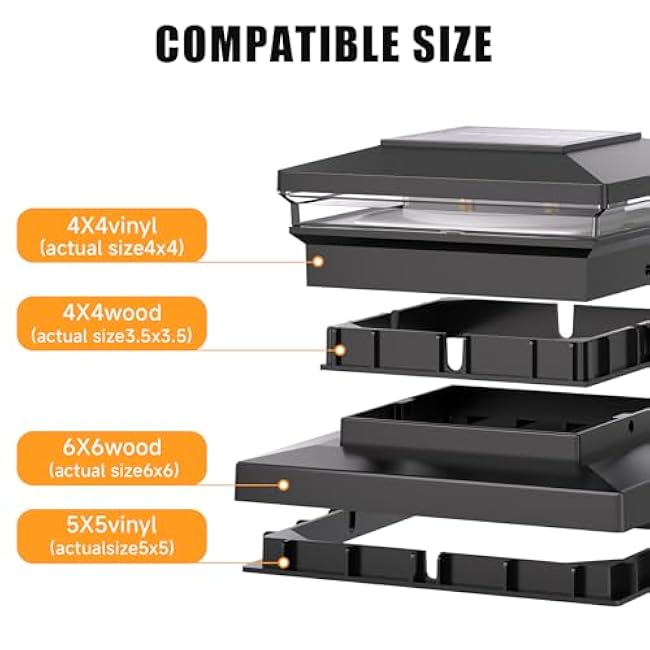 Solar Post Cap Lights Fence Post Solar Lights Warm White Cool White 4x4 5x5 6x6