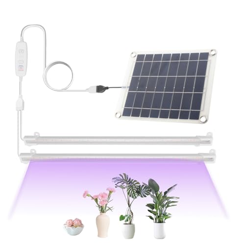 Solar Grow Lights for Outdoor Plants, Adjust Gooseneck Grow Light for Indoor Plants, Solar Plant...