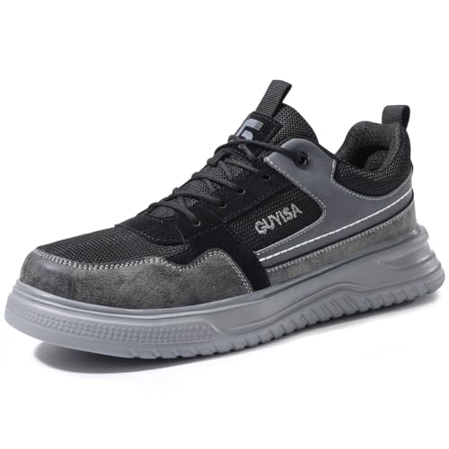 Image of Steel Toe Shoes for Women and Men, Lightweight Safety Work Shoes, Puncture Resistant Cushioned Low Top Work Sneakers for Warehouse Factory Construction