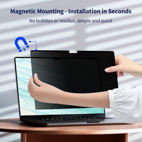 Image of Magnetic Privacy Screen Compatible with 2019 MacBook Pro 16 Inch Screen Protector (A2141), Removable Anti Blue Light Glare & Anti Scratch Computer Privacy Shield for Mac Pro 16.1 inch