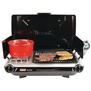 Coleman Tabletop 2-in-1 Camping Grill/Stove, 2-Burner Propane Grill & Stove for Outdoor Cooking with Adjustable Burners & Pressure Regulator, 20,000 BTUs of Power for Camping, Tailgating, Grilling
