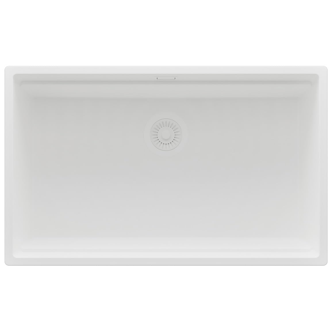 Évier en granit évite les taches : modèle blanc sous plan 76x47cm PRIMAGRAN avec vidage