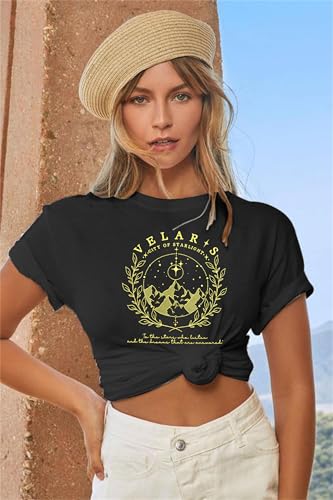 Acotar Velaris Shirt Women City of Starlight Shirt Vintage Stars Graphic Tee Funny Letter Printed Short Sleeve Tops3