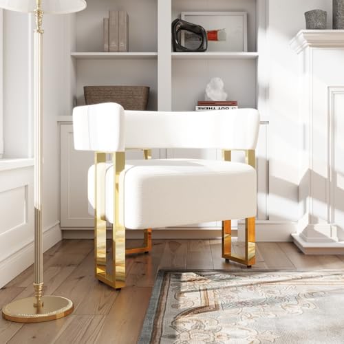 Image of STHOUYN Modern White Boucle Accent Chairs, Barrel Chairs for Living Room