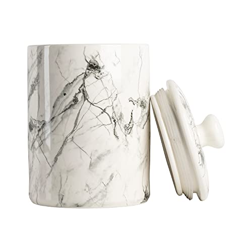 Image of 10 Strawberry Street Marble Ceramic Kitchen Canister Set, Set of 3, White /Black