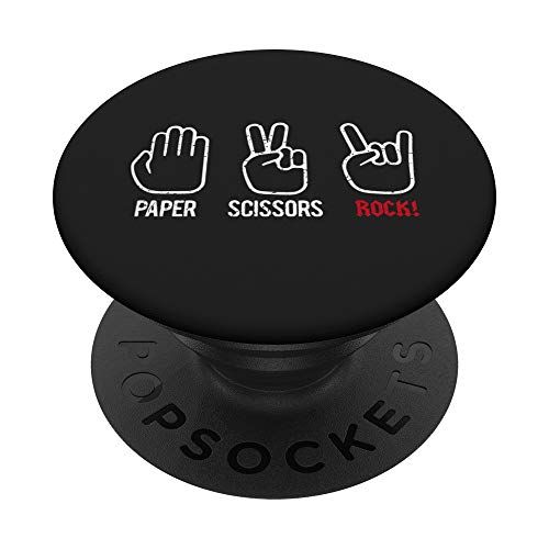 Paper Scissors Rock Music Lover Funny Pun Gift PopSockets PopGrip: Agarre intercambiable para Telfonos y Tabletas