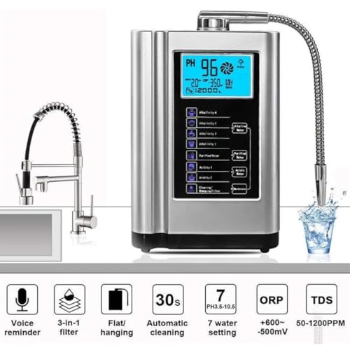 Premium Alkaline Water Ionizer Machine - Hydrogen Generator & Home Water Purifier for PH 3.5-10.5, Silver Finish - Image 4