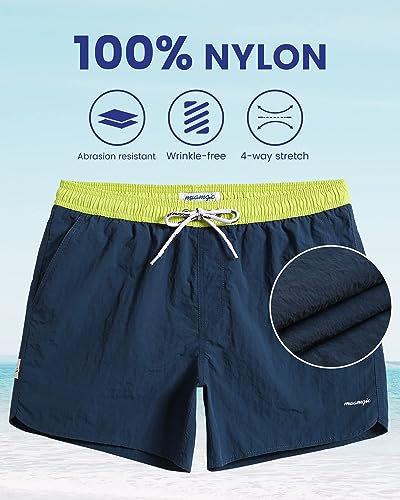 Image of maamgic Mens Swim Trunks 5 inch with Mesh Lining Quick Dry Bathing Suits for Men Swim Shorts Swimwear
