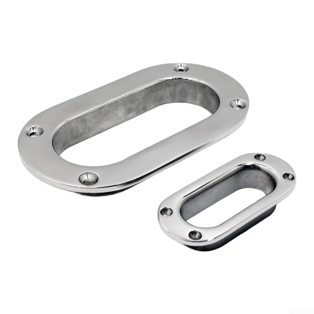 Passacavo ovale per barche e yacht realizzato in acciaio inossidabile 316 con tolleranze dimensionali lucide e accurate (175 x 75 mm)