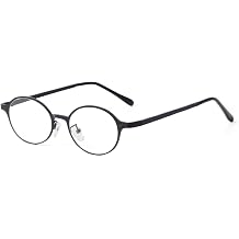 JUDOO Fashion Glasses for Women Men, Y2K Oval Blue Light Glasses Metal Rose Gold Silver Black Fake Glasses with Clear Lens