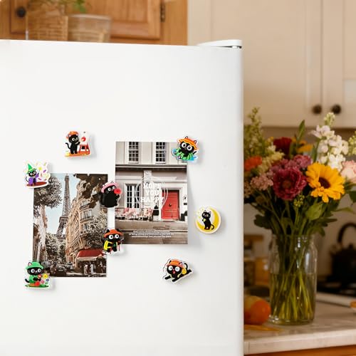 Set de 8 imanes decorativos de gato para refrigerador miniatura 6