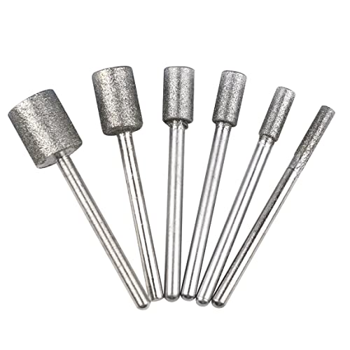 CBRIGHT Diamant-Schleif-Bits, 30 Stück, 120# Diamantbeschichtete Zylinderkopf-Montagepunkte, Drehfräser-Set, 1/8-Zoll-Schaft, passend für die meisten Drehwerkzeug-Bit-Schleifmaschinen Cover
