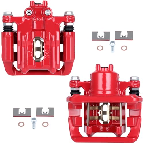 SCITOO Rear Left+Right Brake Calipers With Bracket 19B6886 19B6887 Red Compatible For Acura RDX 2013-2018 For Honda Crosstour 2012-2015 For Honda CR-V 2007-2016