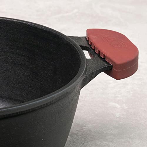 MTA CACAROLA COM TAMPA DE VIDRO FORNO FOGAO FERRO FUNDIDO N°22/3,0L - ALCAS DE SILICONE