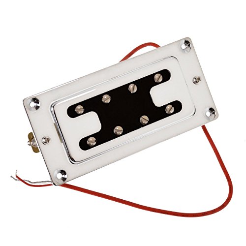 Lyws Chrome Humbucker Bridge Neck Set Pickups For Rickenbacker Bass Guitar Parts C4 #TOP5
