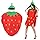 Ferizzia Déguisement de Fraise pour Adultes, Costume de Fruits pour Adulte, Costume de Cosplay Aux Fraises, Accessoires de Costumade pour Homme et Femme, pour Halloween, Jeu de Rôle, Fêtes à Thème