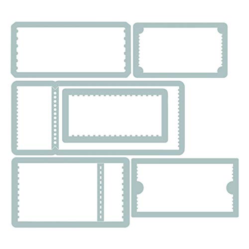 Sizzix, Multicolorido, Thinlits, conjunto de matrizes, cabine de bilhete da Tim Holtz, pacote com 6,