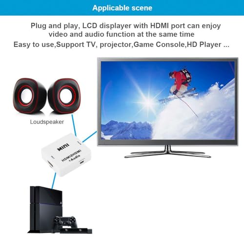 Image of Mini HDMI2HDMI Audio HD Converter, 1080P HDMI-Compatible Audio Extractor Adapter switcher for PC Laptop HDTV (HDMI to HDMI + Audio)