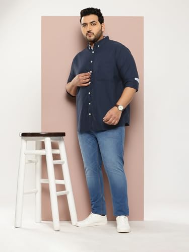 Image of Thomas Scott Men's | Plus Size | Regular Fit | Long Sleeves | Button-Down Collar | Oxford Fabric | Casual | Shirts for Men