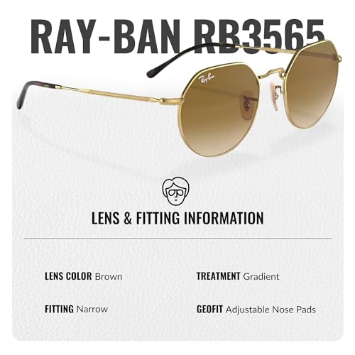 Image of Ray-Ban RB3565 JACK Square-Round Shaped Sunglasses for Men & Women with Official RAYBAN Eyewear Kit
