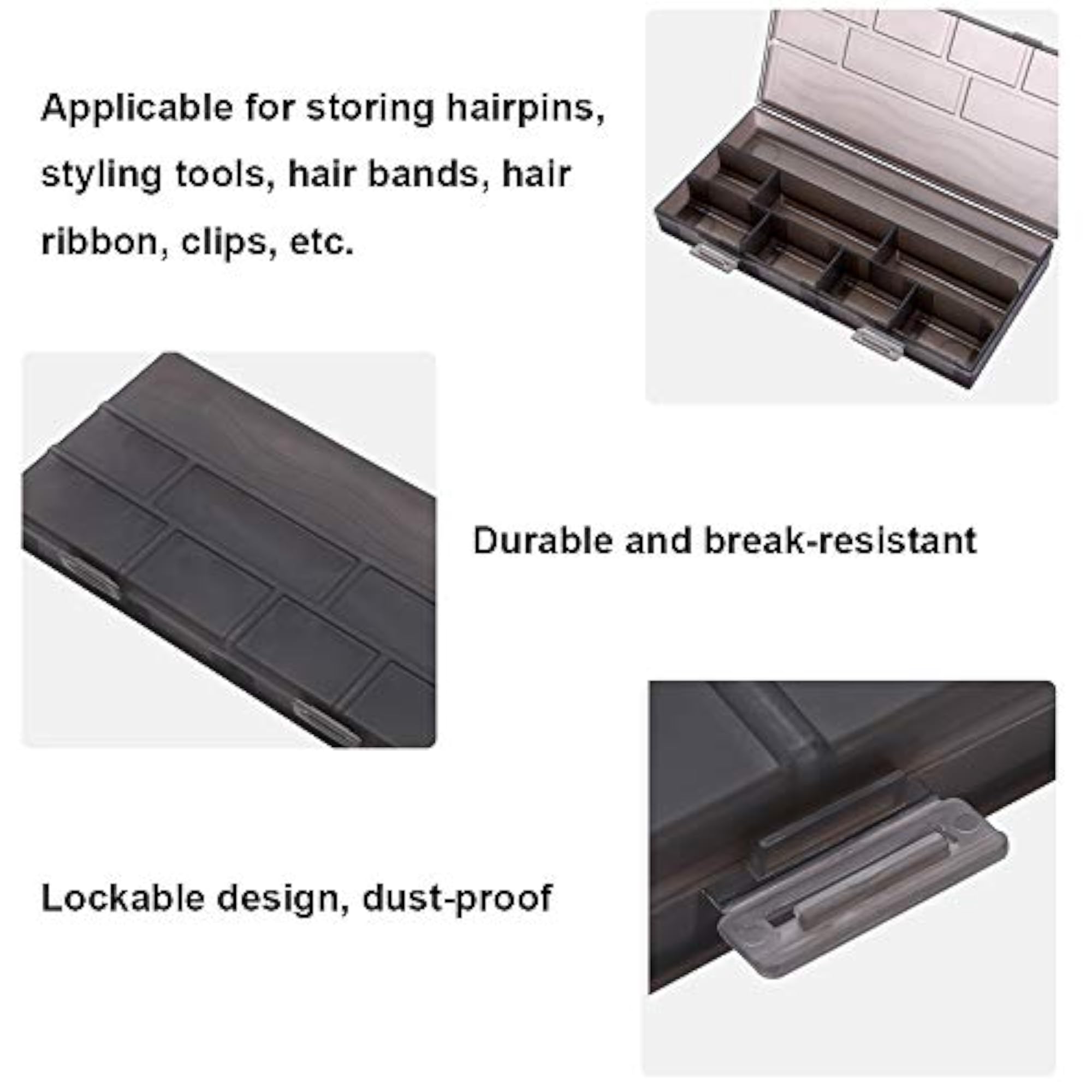 Hair Styling Accessories Organizer Storage Box for Pins & Tools