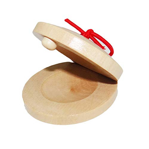 Castanet Toy, Woo-den Castanet Clapper Percussion Musical Instrument Education Kids Toy Gift Wood Color One Size