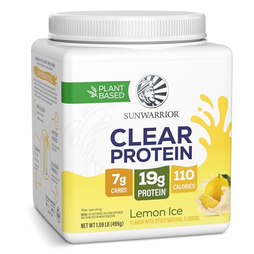 Clear Protein Powder Drink Mix 19g Plant Pea Protein Isolate Light & Refreshing Vegan Water Protein Smooth No-Grit Formula Lemon Ice Flavored Easy Daily Hydration 15 Servings 489g Size