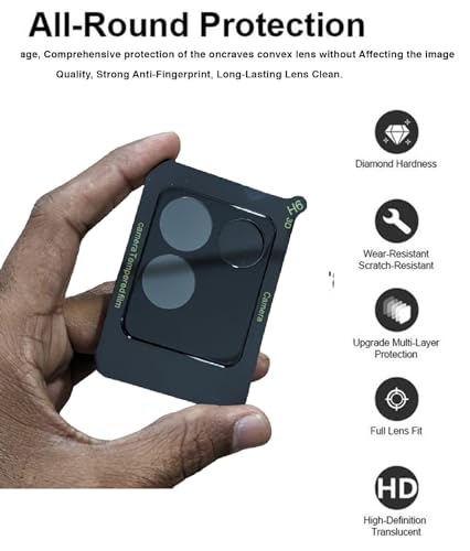 Image of ZARALA Glass Camera Lens Protector For Vivo T2 Pro [9H Hardness] [6D Lens Protector ] [Easy Installation] Black (Vivo T2 Pro)