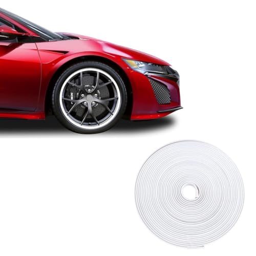 KOMUNJ 8m/Roll Car Alloy Wheel Protector Strips Universal Vehicle Car Wheel Hub Rim Trim Guard Fashionable Car Rim Tire Scratch Resistance Tape for Wheel Scratch Prevention White One size