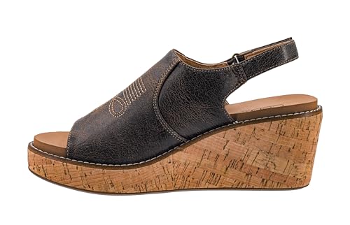 Corkys Footwear Most Wanted 2.5-Inch Wedge Sandal, Featuring a Hook And Loop Closure, Soft EVA Insoles For All Day Wear, and Western Inspired Stitching On The Upper