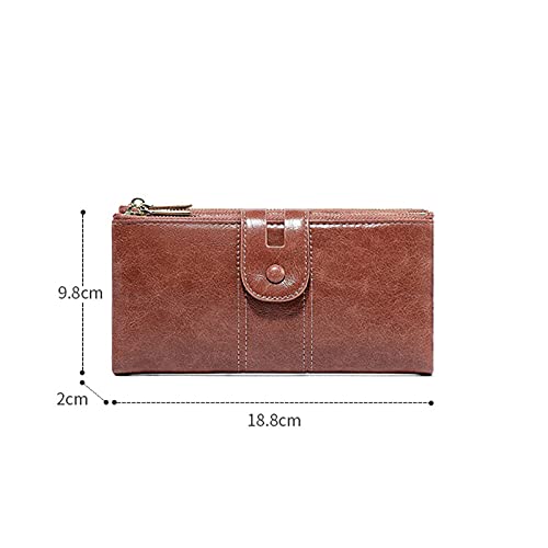 Womens Large-capacity Ladies PU Leather Wallet Long Coin Purse Buckle Card Bag Casual Clutch (Black)2
