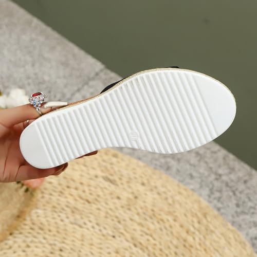 Women's Summer Slide Slippers Comfortable Mid Heel Sandals for Casual Beach Outings Fashionable Footwear with2