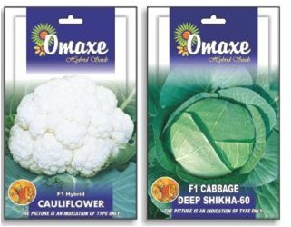Indica Super Cauliflower and Cabbage Combo for AUG to NOV Season in All Area Sowing 50SEEDS Each Hybrid Combo Brand Omaxe Sold by Super Agri Green (B01EP4XJ0Y) Amazon Price History, Amazon Price Tracker