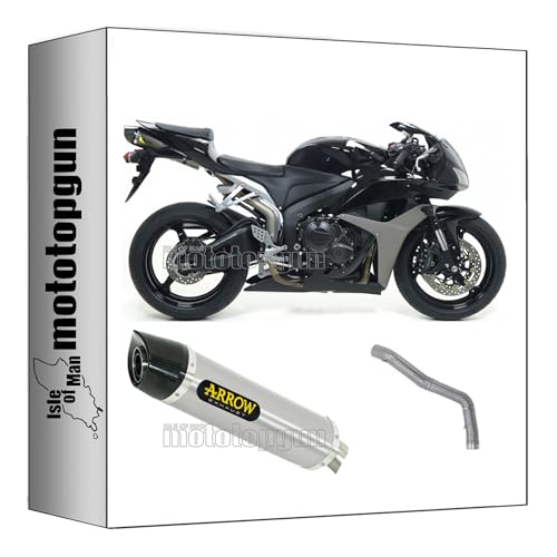Made in Italy arrow 71712AK + 71354MI scarico omologato open indy-race alluminio fondello carby compatibile con honda cbr 600 rr 2007 2008 mototopgun