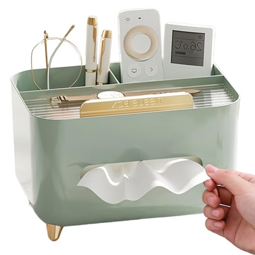 Tissue Box Holder, Multifunction Tissue Box Cover with Compartments Stylish