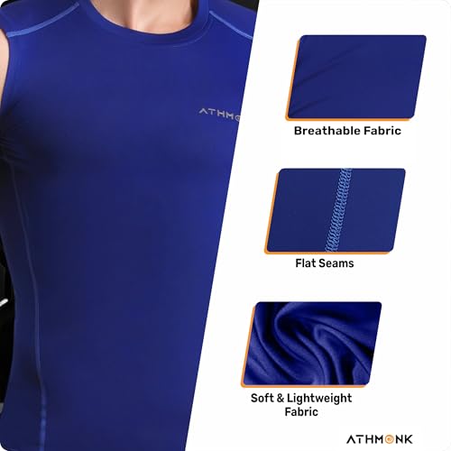 Image of Compression Vest Tank Body Shaper Without Sleeve for Men - Gym Shirt for Men Men Shapewear - Keep Dry Tight Skin Fit - Breathable Inner for Men Sports Wear Workout Gym Sports