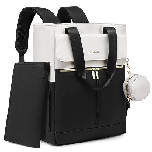 Image of LOVEVOOK Diaper Bag Backpack,Diaper Bag Tote with Insulated Pockets,Baby Bag for Girl Boy with Changing Pad,Large Baby Diaper Bag with Pacifier Case,Anti-Theft Travel Backpack for Women,Black-White