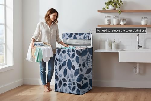 Image of Stylista Top Load Fully Automatic Washing Machine Cover Suitable for Lloyd 6.5 kg, 7 kg & 7.2 kg Ditzy Pattern Grey Base