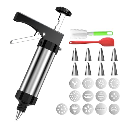 Presse à biscuits avec 13 plateaux et 8 buses de plastification – Kit pistolet à presser pour la fabrication de biscuits et les churros