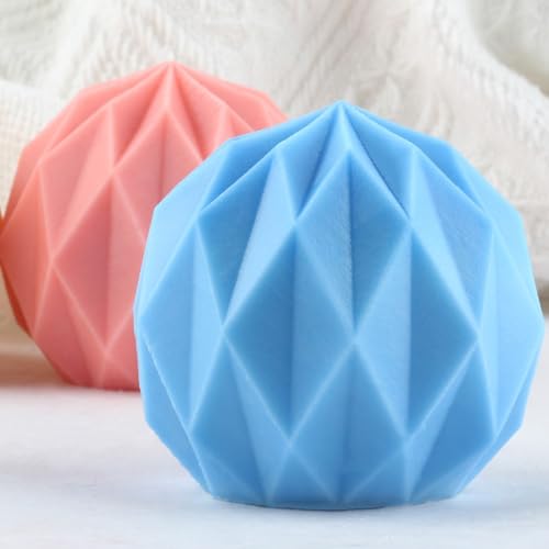 XIAOSHUI Diamond Ball Candle Mold Diamond Resin Casting Mold Ball Silicone Candle Molds for Candle Home Decorate Mold Candle Making Mold Aromatherapy Candles Gypsum Clay Craft