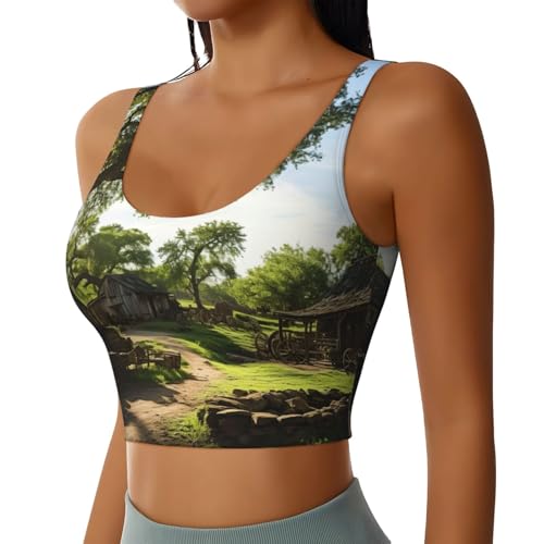 Soutien-gorge de sport avec imprimé exclusif et design haut court athlétique polyvalent