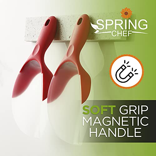 Image of Spring Chef Magnetic Ice Scoop for Freezer, BPA-Free Food Scooper, Red 2pk