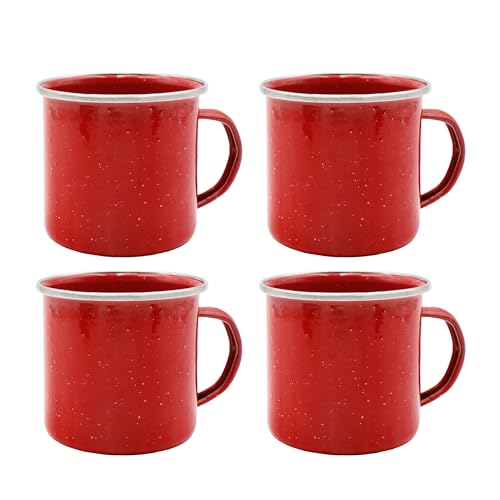 Taza de café esmaltada GRIP 12 oz roja miniatura 1