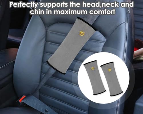 Image of DS. DISTINCTIVE STYLE Seat Belt Cover Pad for Kids 2 Pieces Seatbelt Pillow for Kids Car Seat Strap Cushion Neck Support Pads - Grey