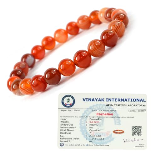 Image of Certified Natural Crystal Stone 8 mm Round Beads Bracelet for Men & Women | Reiki Charged Gemstone Bracelet | Multiple Stone Variants Available