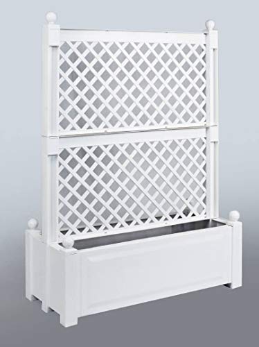 Preisvergleich Produktbild Pflanzkasten groß mit Zentralspalier (2-TLG.) 100 cm, weiß