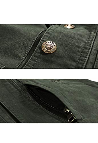 Flygo Mens Utility Cotton Canvas Duck Safari Fishing Vest Jacket Outerwear4