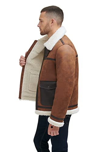 Levi's Men's Faux Shearling Rancher Aviator Jacket, Brown, Large4