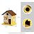 Glitzhome Birdhouses for Outdoors,Solid Wood Hanging Bird Houses for Outside, 9.5" H Modern General Store Decorative Pet Cottage Outdoor Garden Birdhouse for Outdoor Patio,Yellow